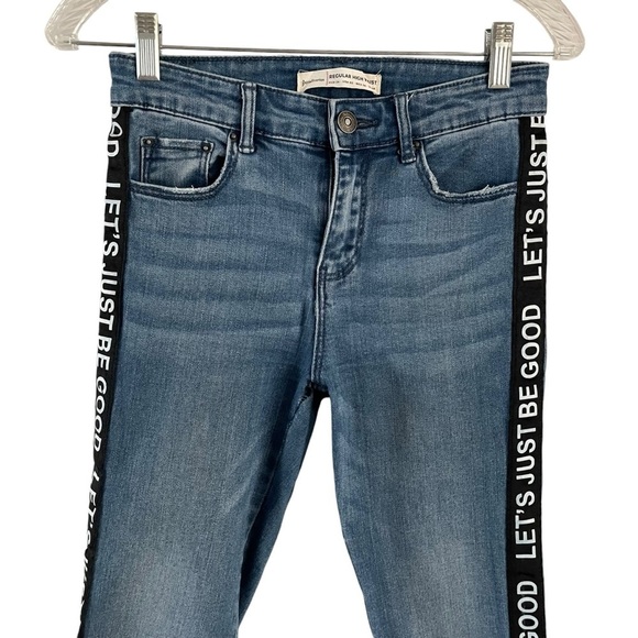 Stradivarius Regular High Waist Jeans Let's just be good Women Size 2 - Picture 5 of 6